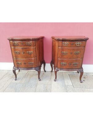 Pair of wavy bedside tables