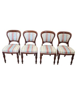 Quattro sedie antiche in mogano antiquariato secolo XIX 