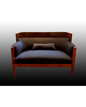 Two-seater sofa with schwarzlot decoration     