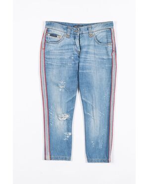 “Dolce & Gabbana” Jeans a pinocchietto cuciture rosse