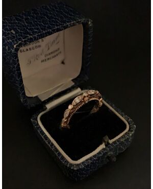 Rose gold ring with diamonds     