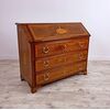 Chest of drawers with flap in inlaid solid walnut, Piedmont 18th century     