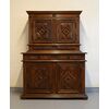 Double body cabinet in carved walnut, Piedmont, 17th century     