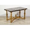 Coffee table realizzato con piano in marmo africano del XVIII secolo e base in legno intagliato e dorato