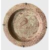 Interessante vassoio in faience ispano-moresco da Manises con airone - Valence, XVIII / XIX