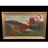 Oil painting on canvas depicting landscape, painter: Mengotti     