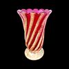 Grande vaso in vetro pesante a spirale sommerso cordonato oro.Manifattura Barovier e Toso.Murano.