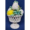 Cestino di frutta in ceramica traforata policroma - cm 31 h - Italia XX sec.