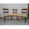 3 sedie in noce intarsiate Carlo X 1820 liguri
