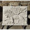 Esclusivo altorilievo - Leone di S.Marco con libro e spada - 83 X 63 cm - Marmo biancone di Asiago - Venezia