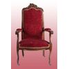 Poltrona in legno tinto noce italiano del 1800