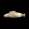 Scatolina tabacchiera in corno inciso raffigurante pesce.
