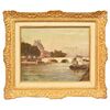 ANCIENT PAINTINGS, LANDSCAPES, PONT NEUF IN PARIS, OIL ON CANVAS, PAINTERS 800. (QP228)     