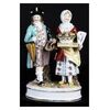 Scultura in porcellana del 1800 SIN-ZIN-DORF raffigurante fanciullo e fanciulla