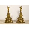  Imponente coppia di alari in bronzo finemente cesellato e dorato, Venezia, prima metà del XIX secolo, stile barocco  