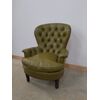 Poltrona chesterfield in pelle verde - poltroncina chester - capitonnè - 900