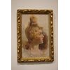 Antico quadro del 1800 olio su cartoncino "Volto di donna"