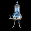 Samovar in bronzo argentato con prese a corone di foglie e motivi vegetali art nouveau in rilievo.Firma A.Aucoc.Francia.