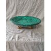 Esclusivo centrotavola in malachite con basi in bronzo dorato - Diametro 32 cm