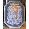 pan370 - pannello araldico dipinto su legno, epoca '800, cm L 104 x H 134 x P 5