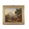 Dipinto Antico Olio su tela Giacomo Micheroux Paesaggio '800