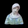 Busto di Madonnina in maiolica con decoro art nouveau.Minghetti,Bologna.