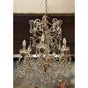 LAMP223 - Lampadario con cristalli, epoca '900, cm circonf. 60 x H 80