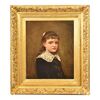 QUADRI ANTICHI, RITRATTO DI GIOVANE RAGAZZA, PITTURA AD OLIO SU TELA, DELL'800. (QR407)