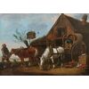 XVII secolo, Scuola Fiamminga,  Scena con cavalli