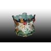 Porta vaso in ceramica riccamente decorata con anatre