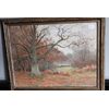 Antico  raro dipinto bifacciale acquerello XIX paesaggio  con cornice antica . cm 50 x 40 