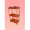 Etagere libreria inglese stile Vittoriano del 1800 in legno di noce intarsiata
