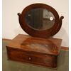 Antica piccola specchiera oscillante francese stile Carlo X del 1800 in piuma di mogano