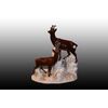 Scultura in porcellana francese di inizio 1900 raffigurante animali "Stambecchi"
