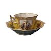 Tazzina con piattino in porcellana manifattura Meissen gialla del 1800