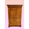 Antico secretaire francese del 1800 stile Impero in legno di mogano e piuma di mogano con piano in marmo