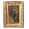 QUADRI ANTICHI, RITRATTI DI UOMO OTTOCENTESCO, PITTURA AD OLIO SU TELA, DELL 800. (QR499)