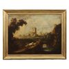 Paesaggio con Edifici e Figure Olio su Tela, 700