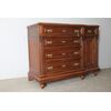 Antico comò – cassettone in noce XIX sec con marmo bardiglio. 5 cassetti . Mis 140 x 60. H 108