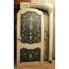 ptl551 - n. 2 porte laccate, epoca '700, misura luce cm L 102/105 x H 219/230