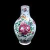 Grande vaso con ansa,decorato alla rosa con uccellino.Manifattura Casali e Callegari.Pesaro.
