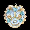 Coppa ‘fischietto ad acqua’ in maiolica con viticci e decoro a raffaellesche.Deruta.