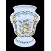 Vaso in maiolica con decoro alla frutta e motivi rocaille.Angelo dal Vecchio.Real fabbrica di Caserta.