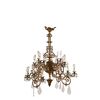 Lampadario Neogotico in Bronzo Dorato Italia Terzo Quarto XIX Secolo