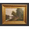 PAESAGGIO CON FIGURA E MUCCHE - FRANCIA - 1885