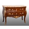 Cassettone antico Napoleone III Francese in legno esotico pregiato con piano in marmo. Periodo XIX secolo.