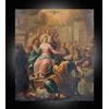 Dipinto antico olio su tavola raffigurante la Pentecoste. Lombardia XVIII secolo.