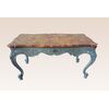 Antico tavolo da centro scrittoio del 1800 laccato con piano marmorizzato Shabby Chic