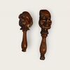 2 Schiaccianoci a vite figurati in legno XIX secolo 