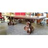 Huge walnut table with carved legs -3 mt- Italy 20th century.     